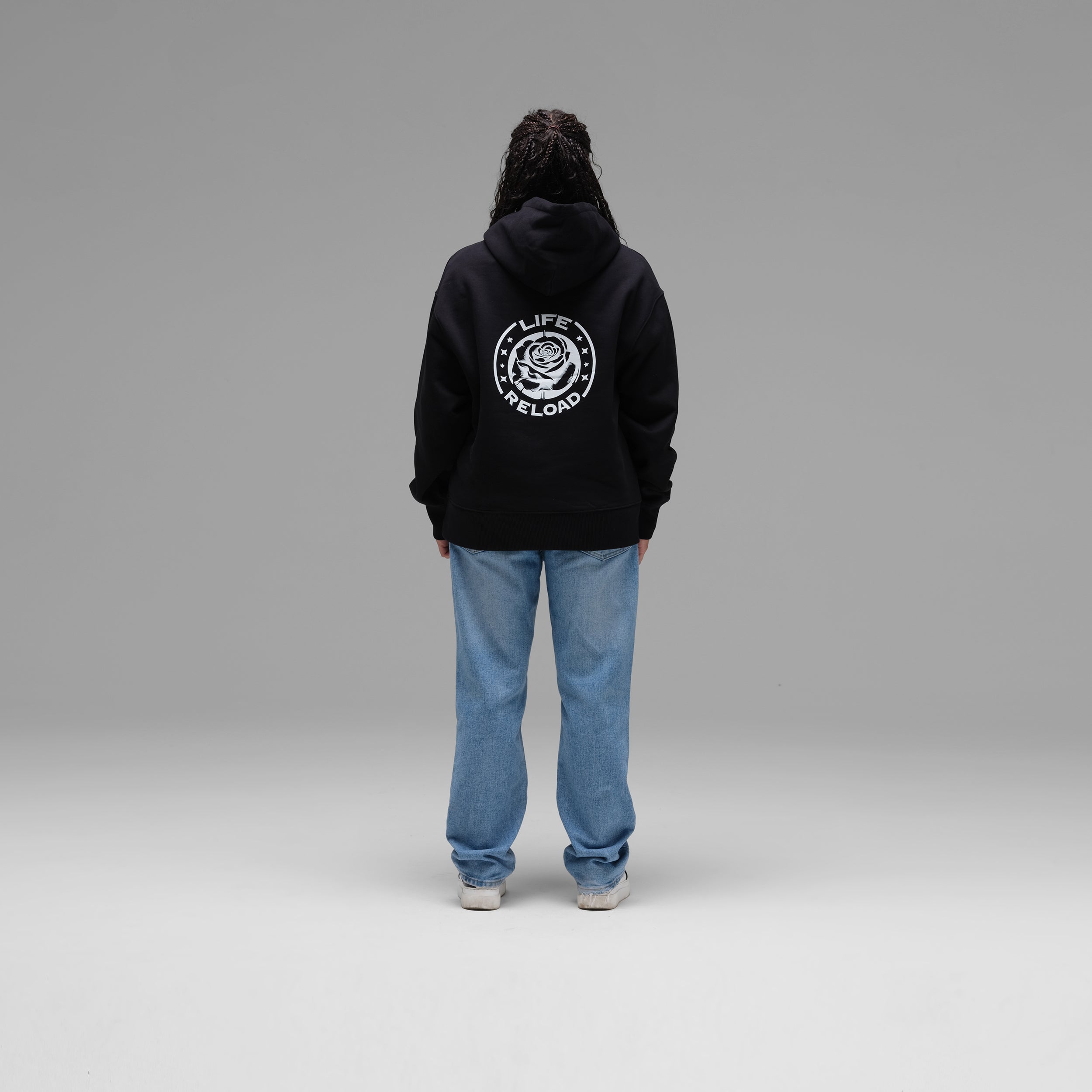 'Life Reload' Black Hoodie by Martallus