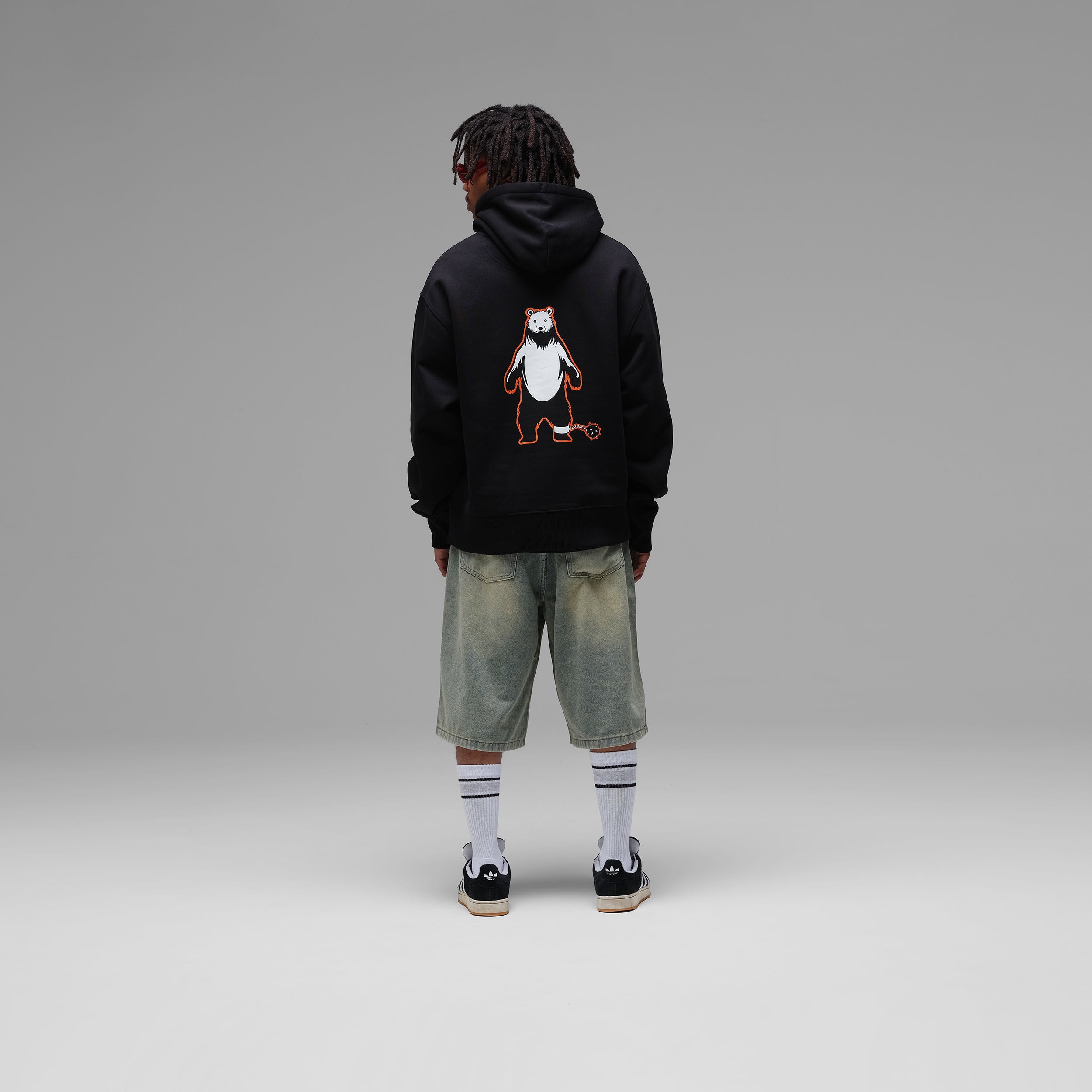 'Zen Bear' Black Hoodie by Lawrence