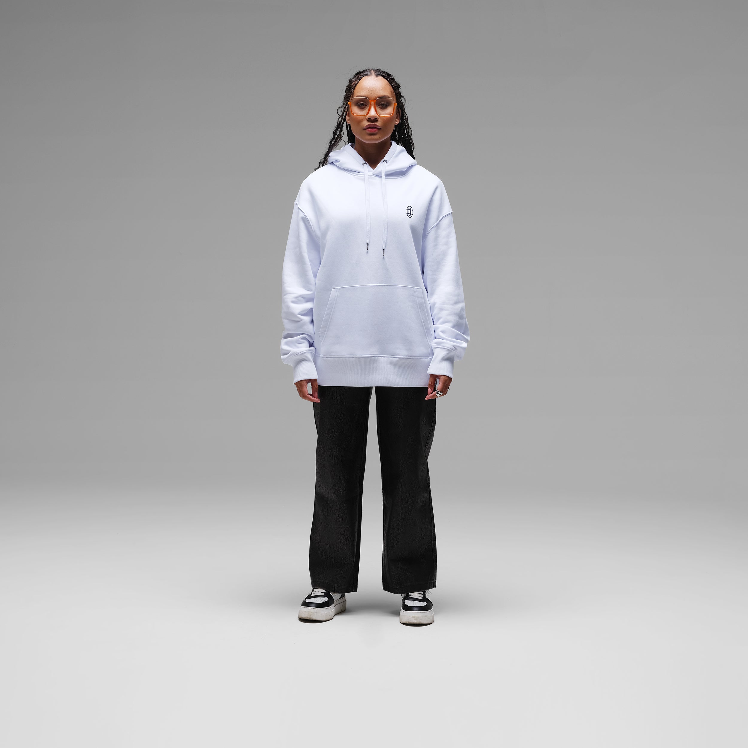 'Zen Bear' White Hoodie by Lawrence