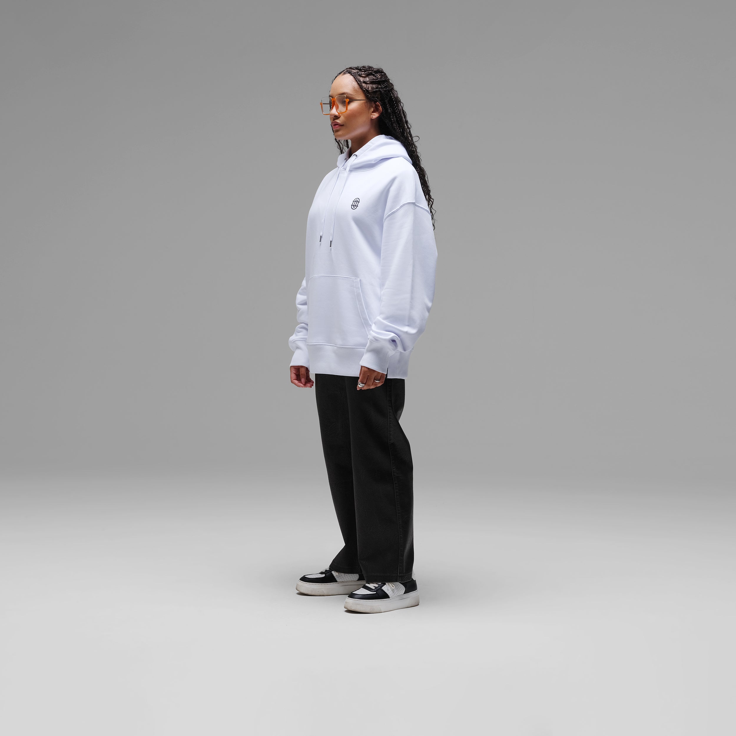 'Zen Bear' White Hoodie by Lawrence