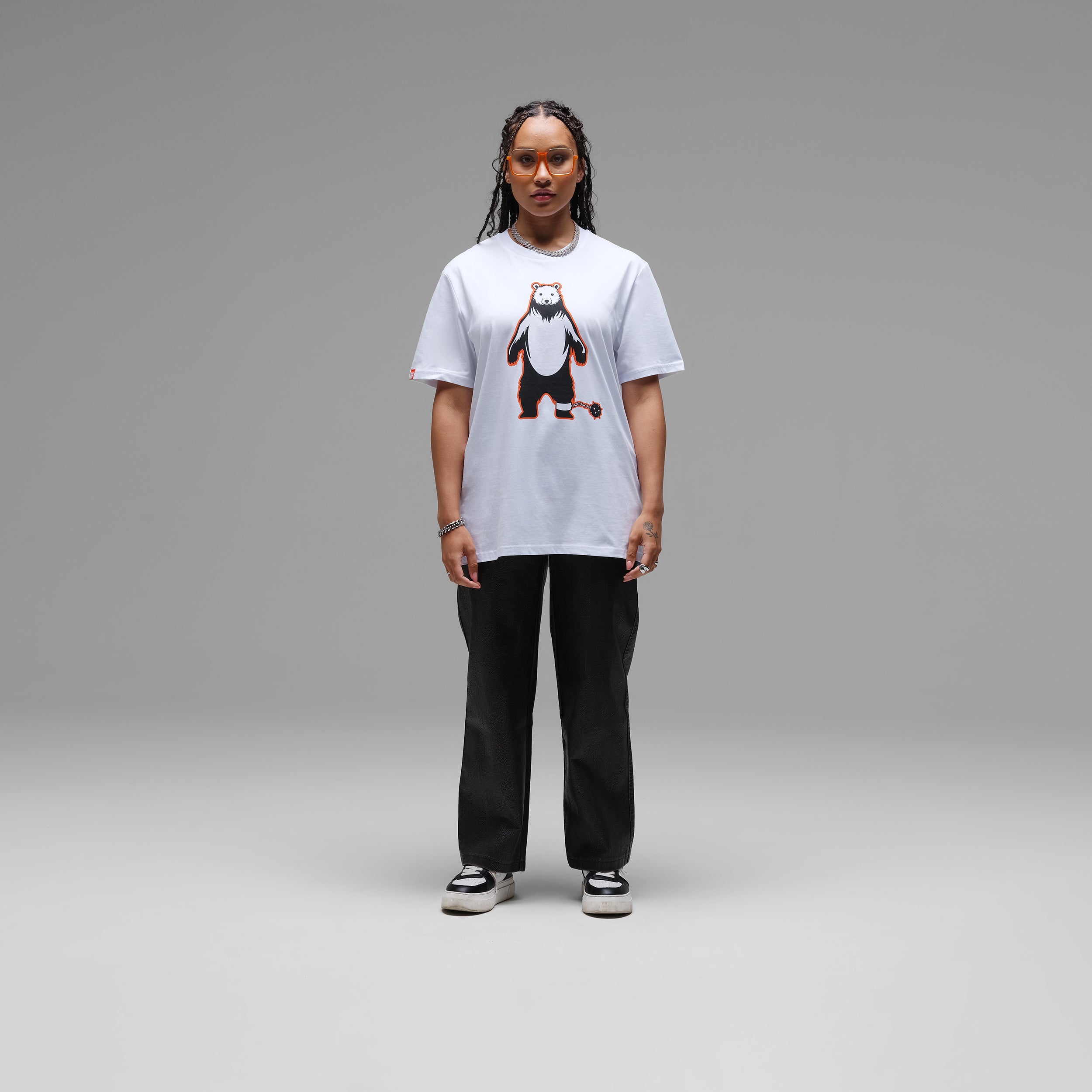 'Zen Bear' White T-shirt by Lawrence