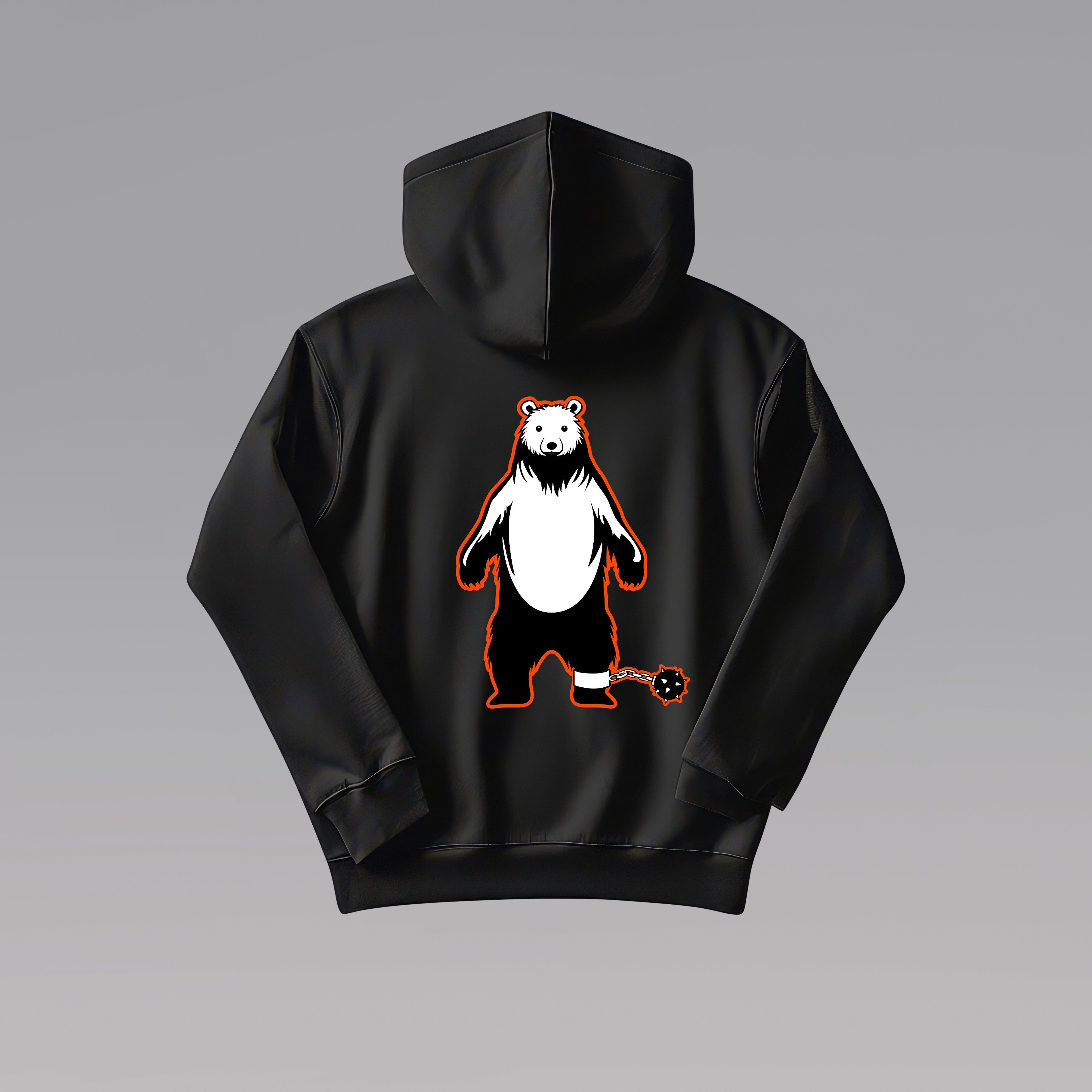 'Zen Bear' Black Hoodie by Lawrence