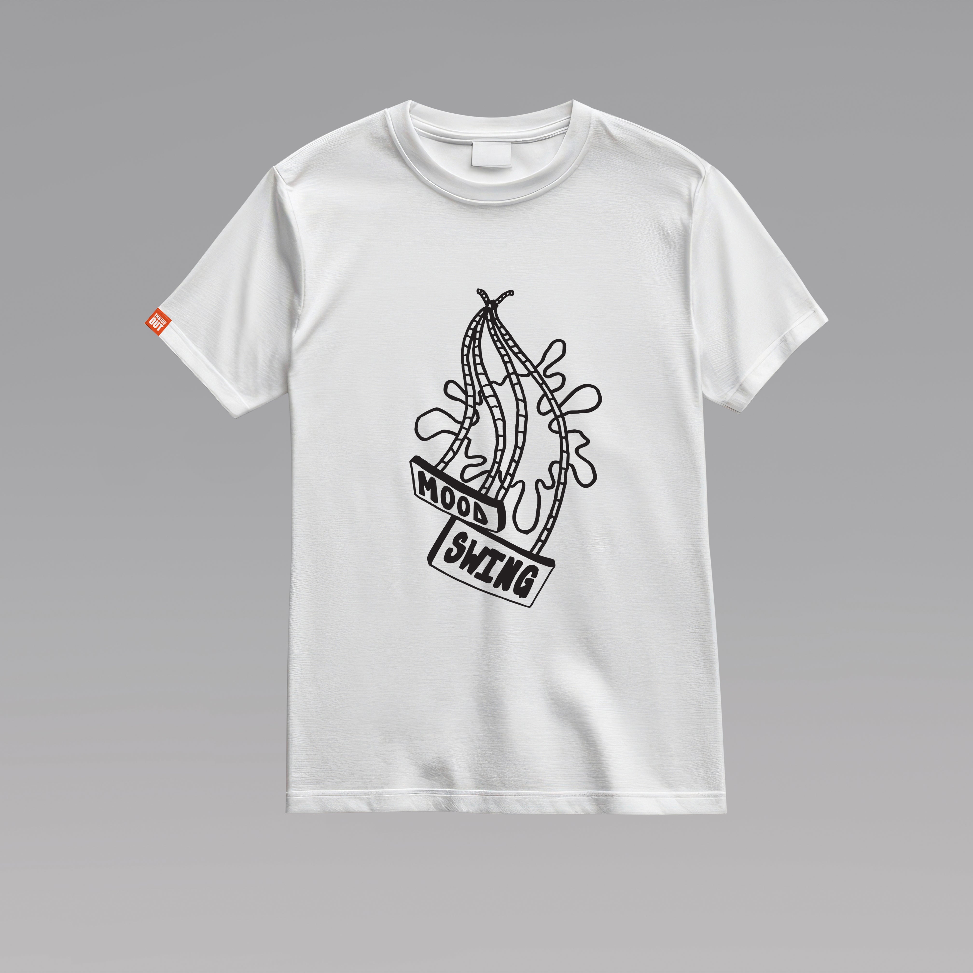 'Mood Swing' White T-shirt by Cristian