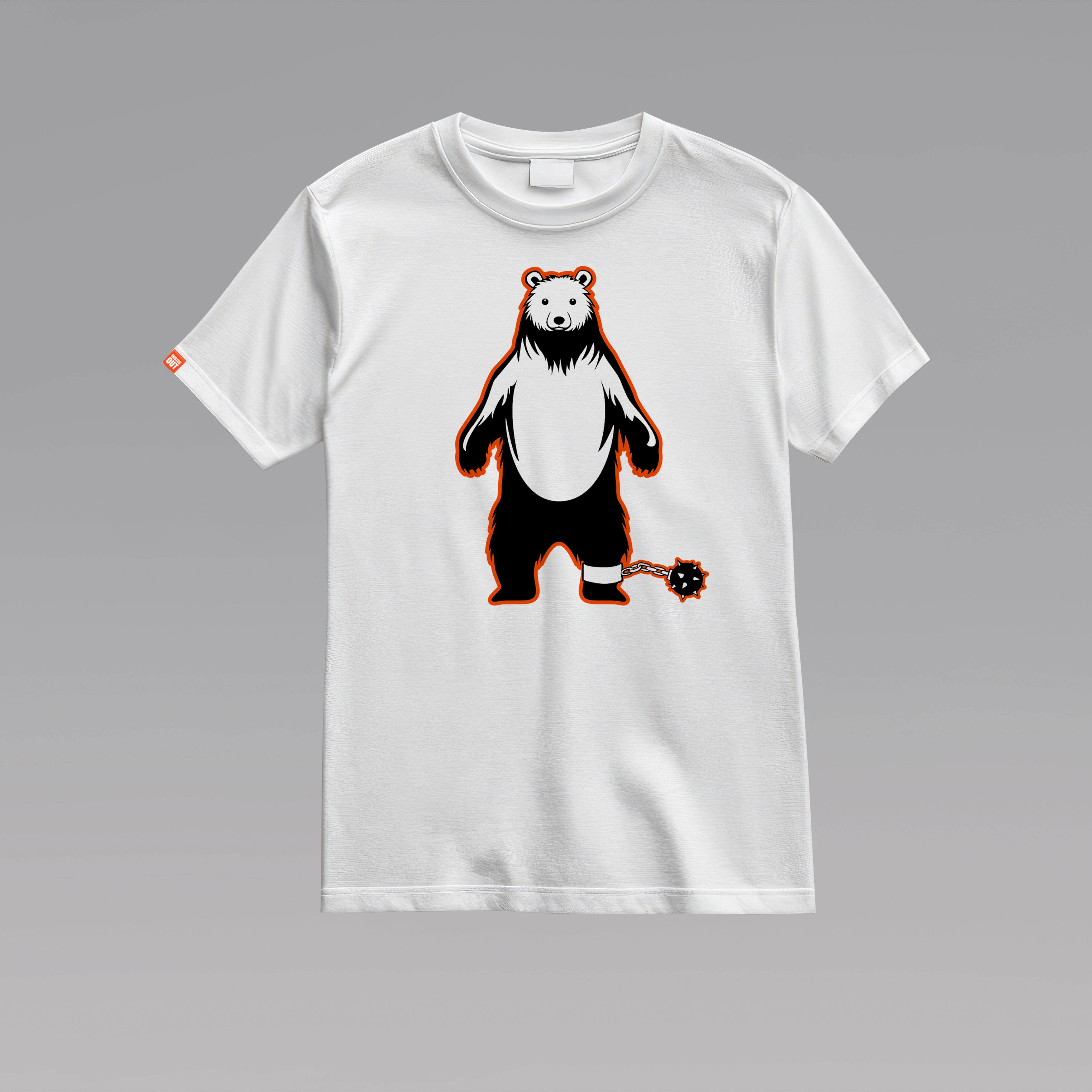 'Zen Bear' White T-shirt by Lawrence